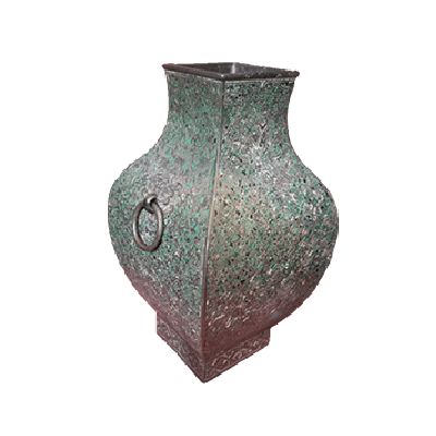 戰國(guó)鑲松石雙鋪首方尊